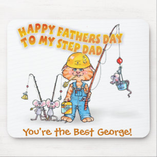 Happy Step Dad Fathers Day Mouse Mat