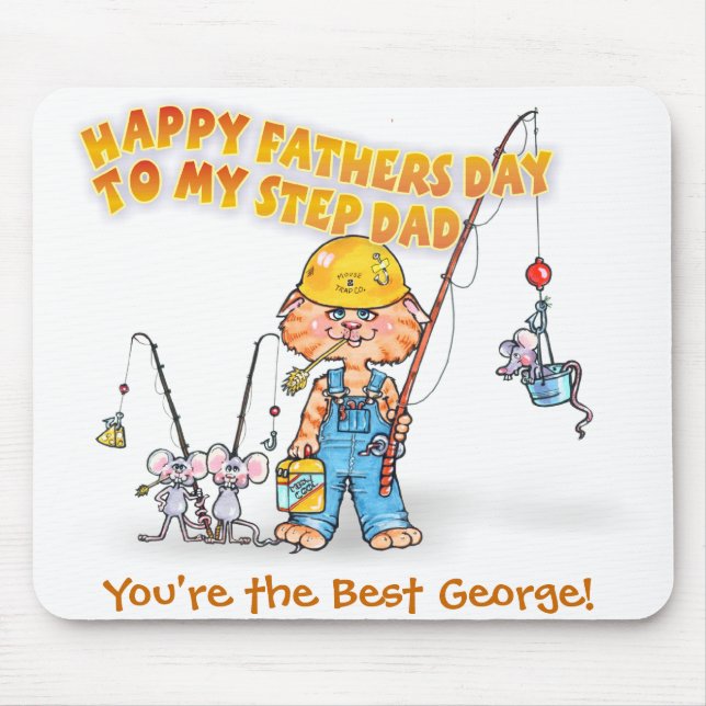 Happy Step Dad Fathers Day Mouse Mat (Front)