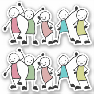 Happy Stick People Friends