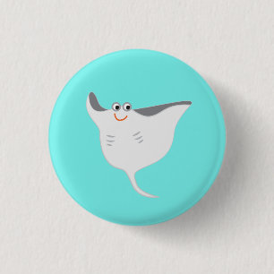 Happy Stingray 3 Cm Round Badge