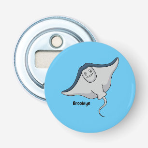 Happy stingray fish cartoon illustration bottle opener