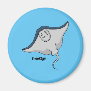 Happy stingray fish cartoon illustration magnet