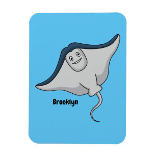 Happy stingray fish cartoon illustration magnet
