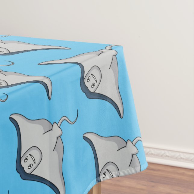 Happy stingray fish cartoon illustration  tablecloth (In Situ)
