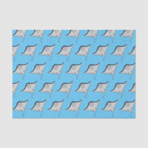 Happy stingray fish cartoon illustration tissue paper