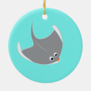 Happy Stingrays Ceramic Tree Decoration