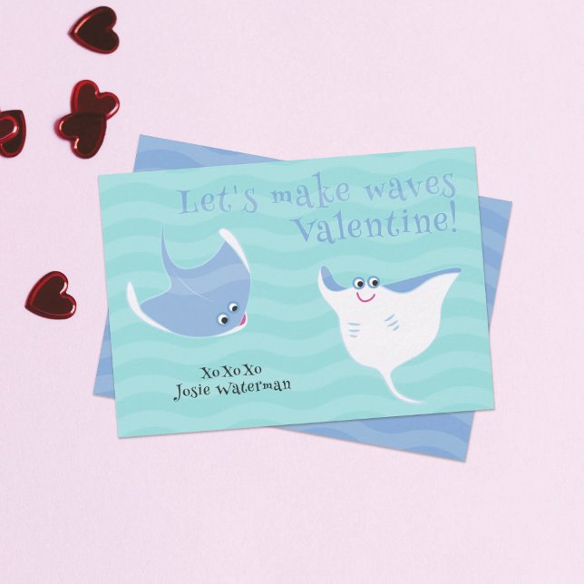 Happy Stingrays Kid's Valentine's Day Card (Creator Uploaded)