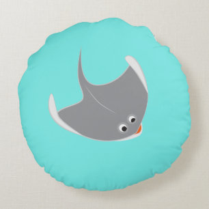 Happy Stingrays Round Cushion