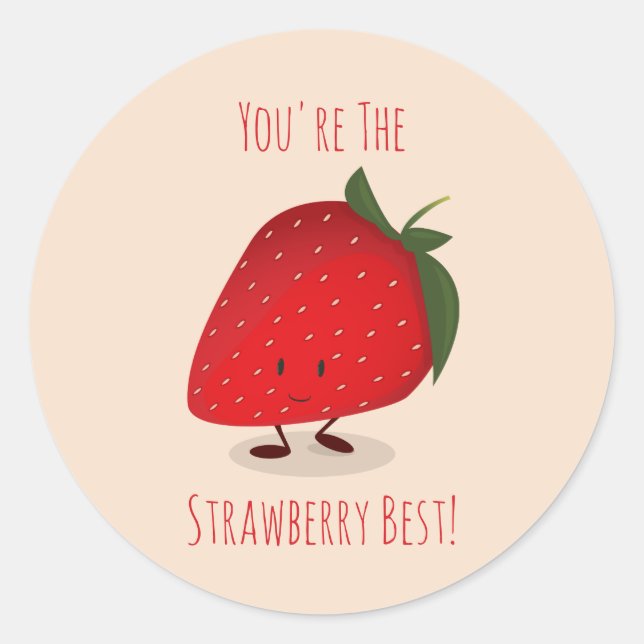 Happy Strawberry Character | Sticker (Front)