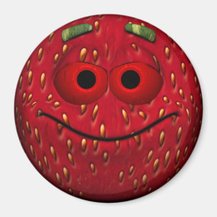 Happy Strawberry Emoticon Magnet