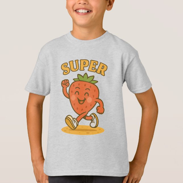 Happy Strawberry Kids Tee – Sweet & Smiley! (Front)