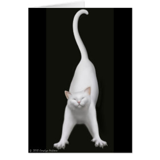 Happy Stretching Cat Card