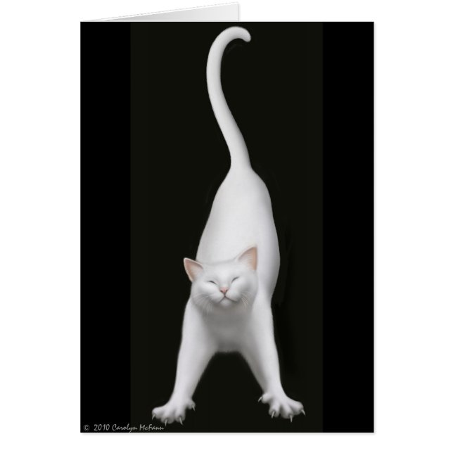 Happy Stretching Cat Card (Front)
