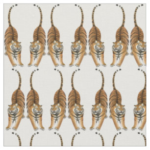 Happy Stretching Tiger Fabric