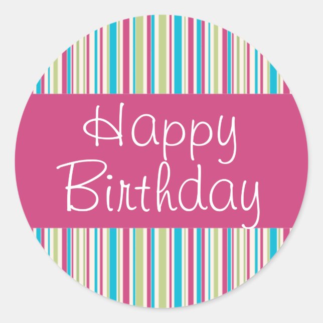 Happy Stripes Happy Birthday Seal (Front)