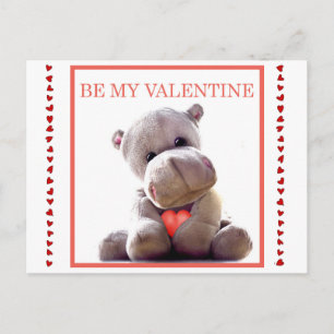 Happy Stuffed Hippo Childs Valentine Postcard