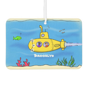 Happy submarine cartoon car air freshener
