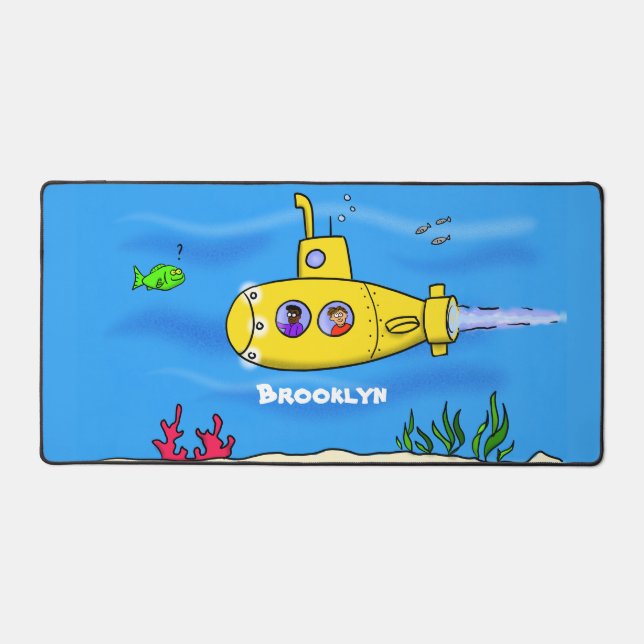 Happy submarine cartoon desk mat (Front)