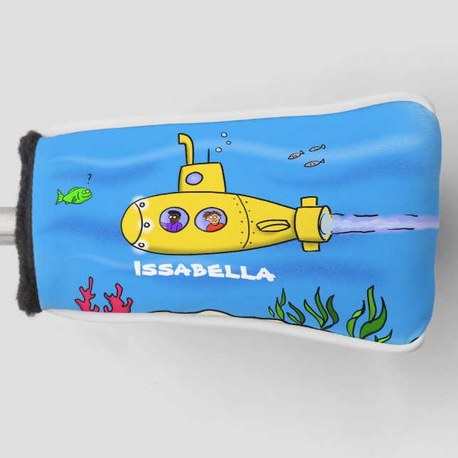 Happy submarine cartoon golf head cover (Front)
