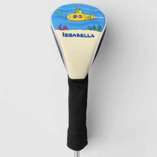 Happy submarine cartoon golf head cover