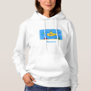 Happy submarine cartoon hoodie