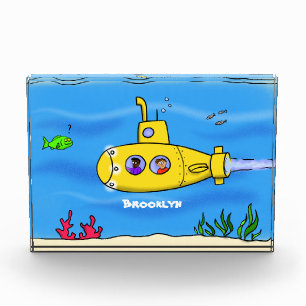 Happy submarine cartoon photo block