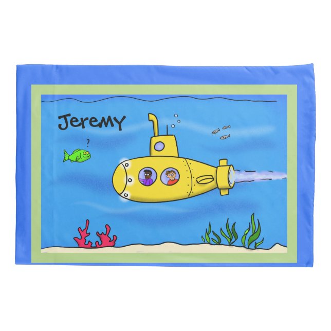 Happy submarine cartoon pillowcase (Back)