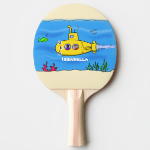 Happy submarine cartoon ping pong paddle