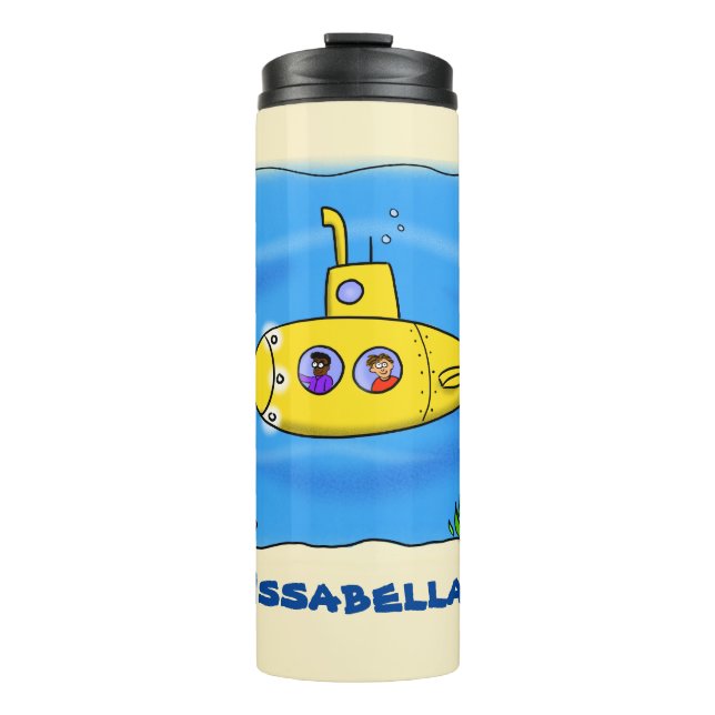 Happy submarine cartoon thermal tumbler (Front)