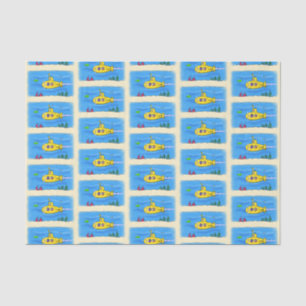 Happy submarine cartoon tissue paper