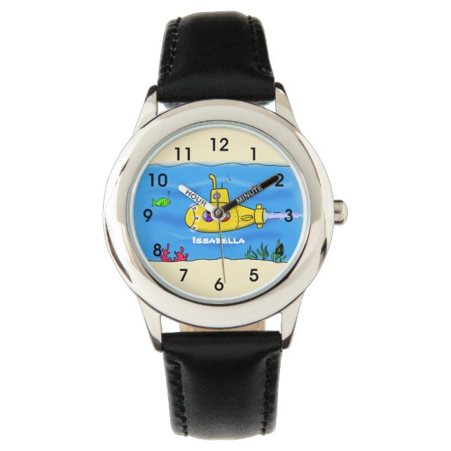 Happy submarine cartoon watch (Front)