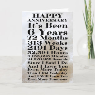 Happy Sugar 6th Anniversary Card