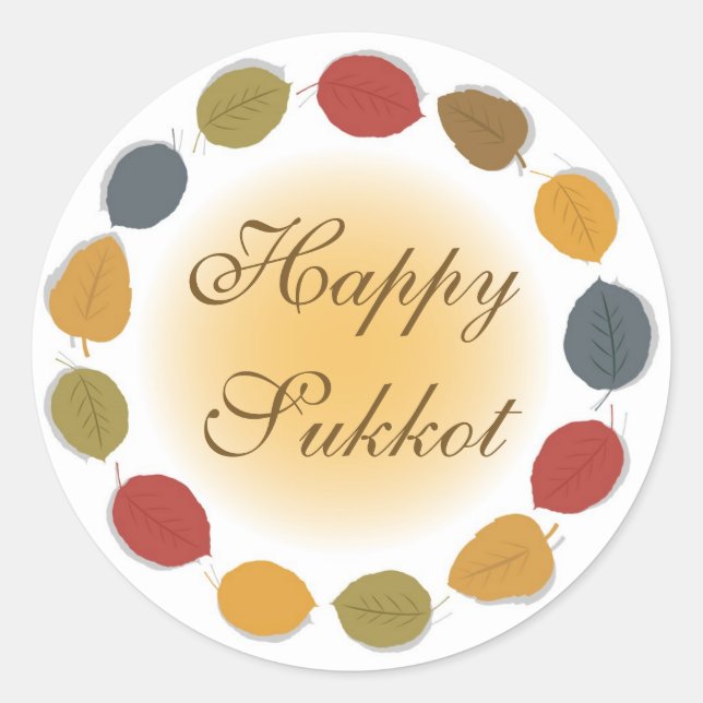Happy Sukkot Holiday Sticker (Front)