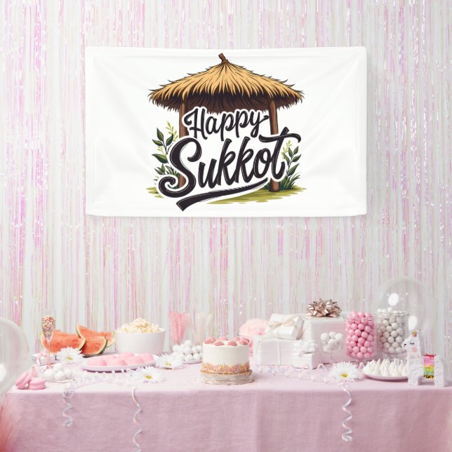 Happy Sukkot Jewish holiday Hanukkah  Banner (Party)