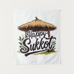 Happy Sukkot Jewish holiday Hanukkah  Tapestry