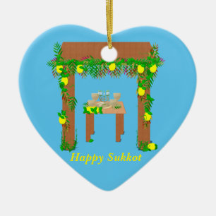 Happy Sukkot ,Personalised Ceramic Tree Decoration