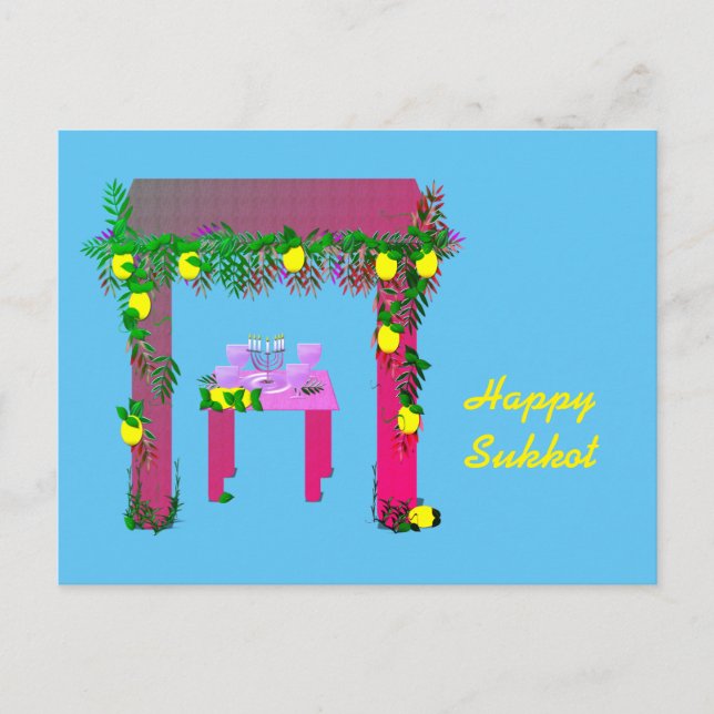 Happy Sukkot ,Personalised Postcard (Front)