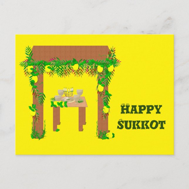 Happy Sukkot ,Personalised Postcard (Front)