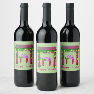 Happy Sukkot ,Personalised Wine Label