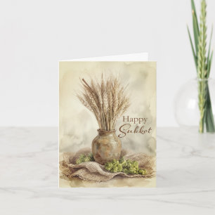 Happy Sukkot Wheat Card