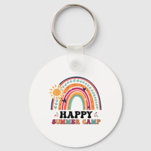 Happy Summer Camp Matching Summer Camping Rainbow Key Ring