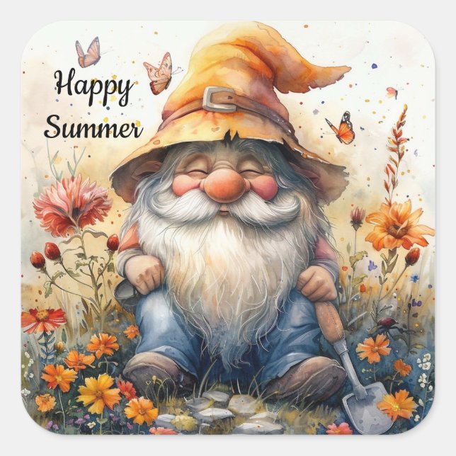 Happy Summer Gnome Sticker (Front)