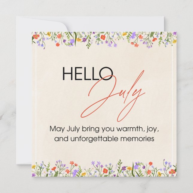 happy summer in jully holiday card (Front)