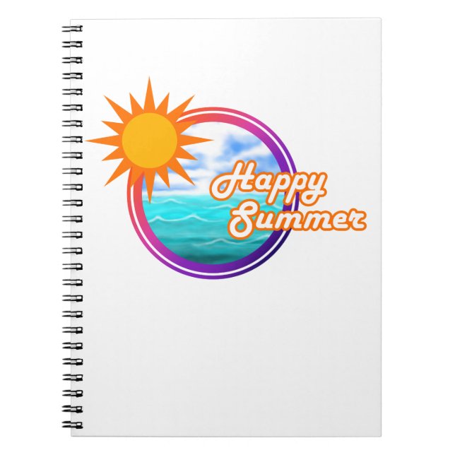 Happy Summer Ocean Circle Notebook (Front)