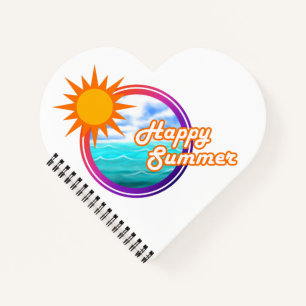 Happy Summer Ocean Circle Notebook