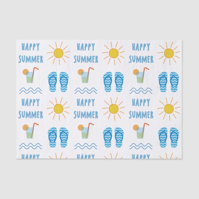 Happy Summer Pattern Tissue Paper (Front)