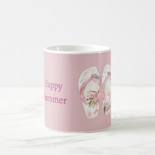 Happy Summer Pink Sandals Coffee Mug