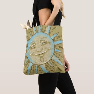 Happy Summer Smiling Sun Artwork Tote Bag