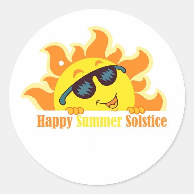 happy summer solstice 2024 classic round sticker (Front)