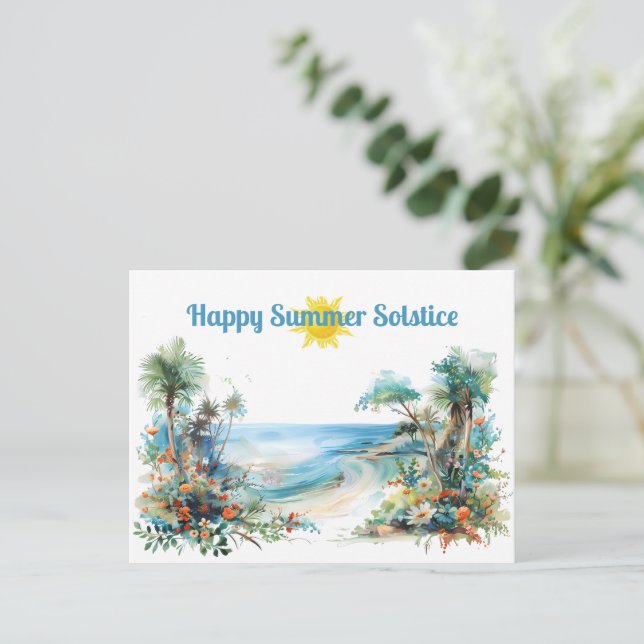 happy summer solstice 2024 sun  postcard (Standing Front)